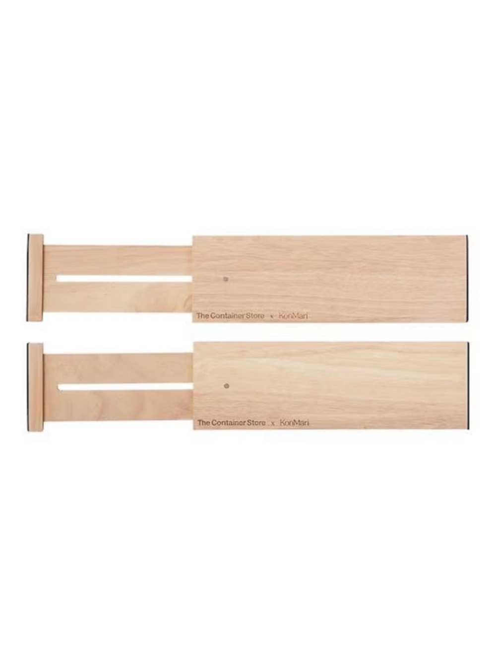 The Container Store Shallow Ash Wood Dresser Drawer Divide Natural